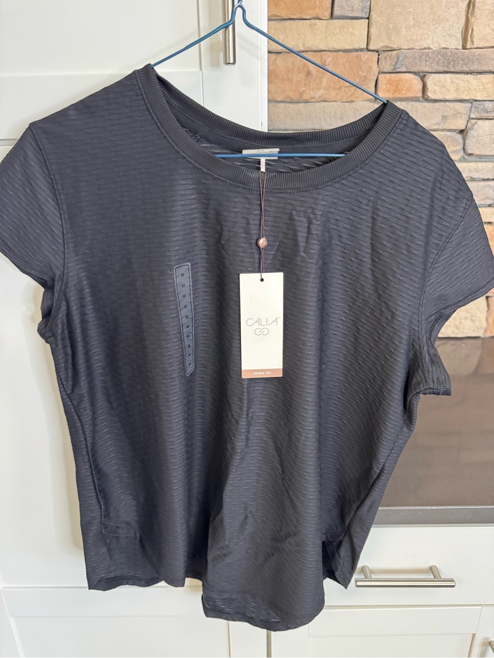 CALIA Women's Black Textured Athletic Renew T-Shirt